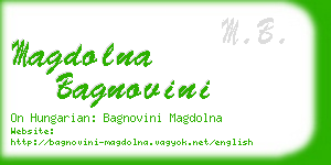 magdolna bagnovini business card